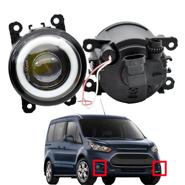 

led with lens fog lights for ford focus mk2/3 fusion fiesta tourneo connect transit c-max assembly 2pcs