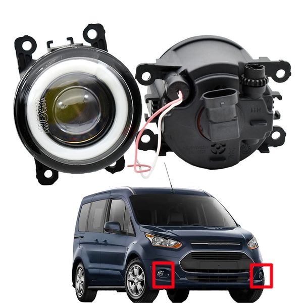 LED con lente Fendinebbia per Ford Focus MK2/3 Fusion Fiesta Tourneo Connect Transit C-Max Assembly 2 pezzi