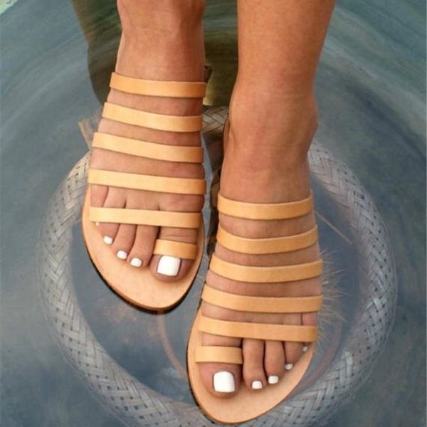 

women flat sandals summer gladiator ladies slippers roman female flip flops outdoor casual sandales femme sapatos femininos, Black