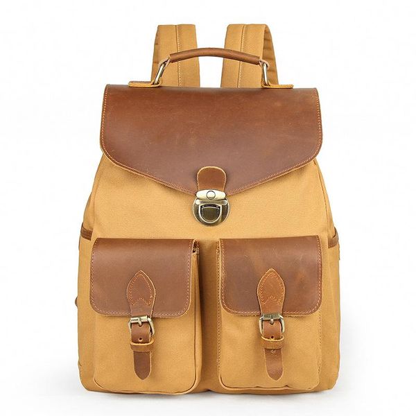 

backpack retro casual canvas with contrasting colors