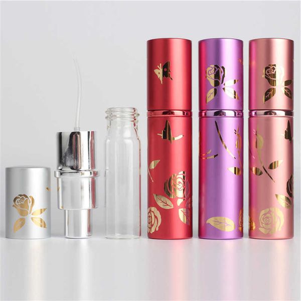 

500pcs luxury 10ml metal perfume bottle aluminium refillable atomizer portable glass spray bottle empty fashion botella