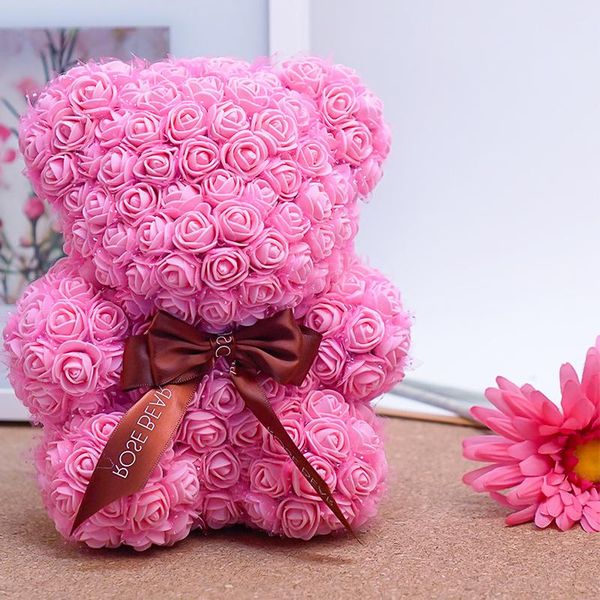 

party decoration pe foam valentines day gift bear filled with rose flower head teedy wedding or girlfriend lover gifts 150p/1bear