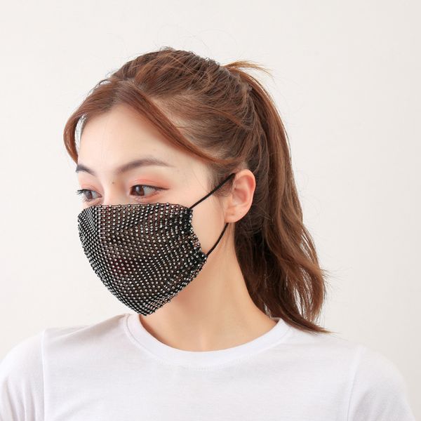 

new women's drill, flash color , fashion face mask with water drill