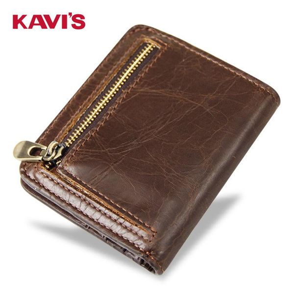 

wallets kavis genuine leather men wallet retro short card holder multi pocket slim coin purse for, Red;black