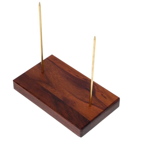 

hooks & rails 1pc desk receipt holder bill fork spike restaurant check spindle (silver, coffee)