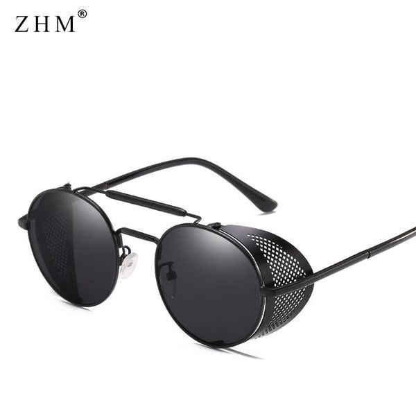 

sunglasses steampunk goggles retro men punk round women brand designer sun glasses for male uv400, White;black