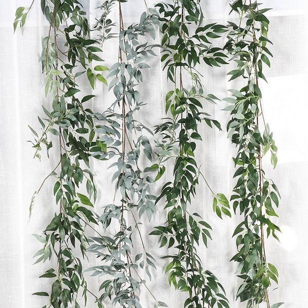 

decorative flowers & wreaths baffy 1.65m simulation willow twig leaves vine diy home garden party decoration artificial flower