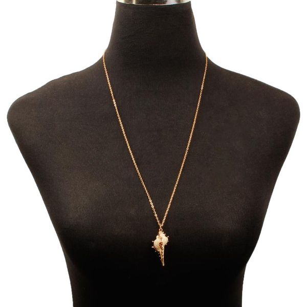 

pendant necklaces trendy exaggerated conch shell long sweater chain necklace women fashion beach clavicle statement jewelry, Silver