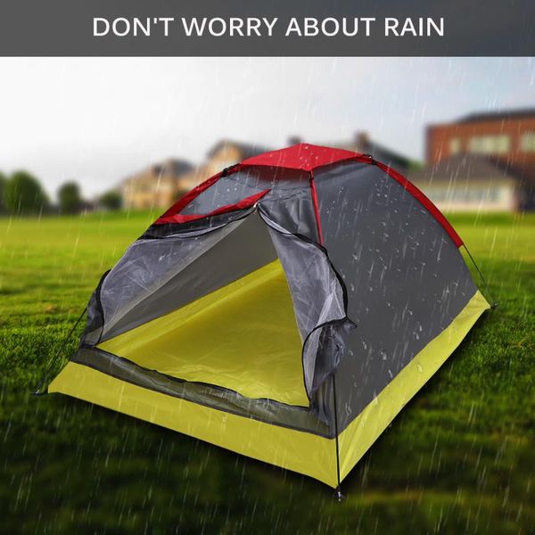 

outdoor camping tent waterproof shelter portable practical travel hiking accessories random color family tourist wild tents and shelters