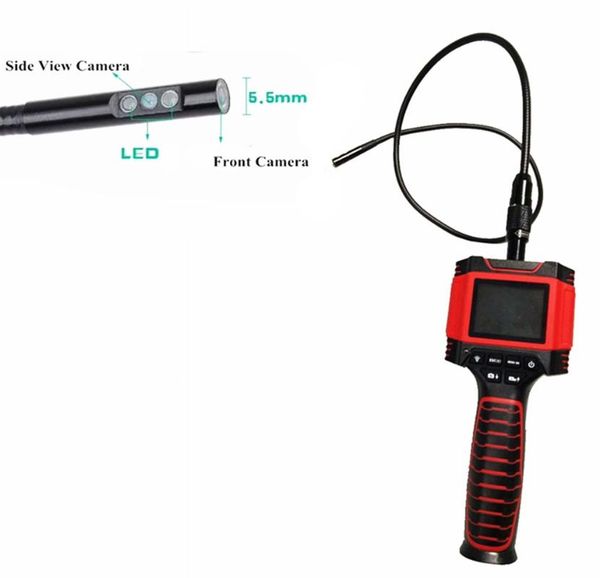 

2.4 inch 3x zoom 5.5mm dual lens av handheld cmos borescope ip cameras