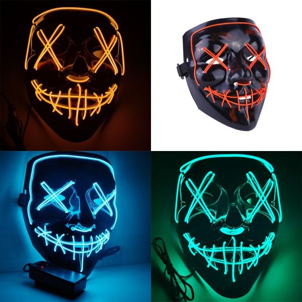 

halloween mask led light up funny masks the purge election year great festival cosplay costume supplies party mask 1055 b3
