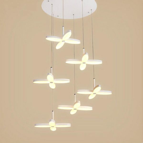 

pendant lamps modern simple led western restaurant chandelier individual creativity four leaf flower three head study el decoration lamp