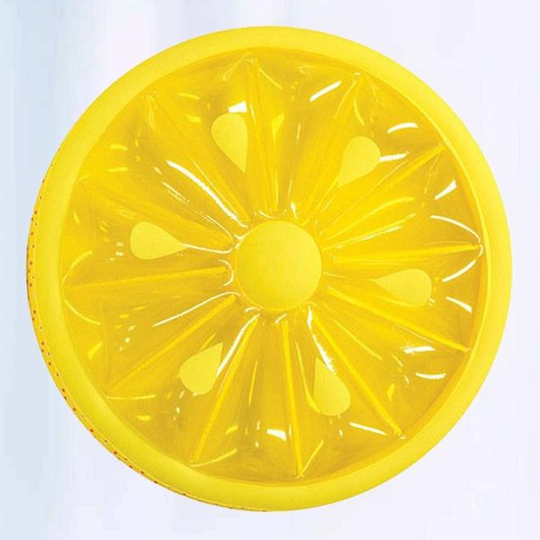 

life vest & buoy lemon shaped floating bed swimming pool mat water cushion inflatable ring (yellow)