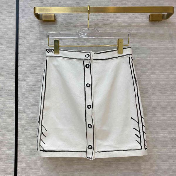 

casual dresses dress high-end line graffiti mini skirts womens single breasted high waist white cotton casual sweet girl oqgr, Black;gray