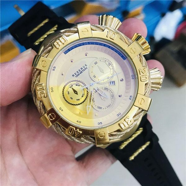 

wristwatches undefeated fashion brand mens quartz wirstwatches gold invincible luxury watch invicto reloj de hombre for drop, Slivery;brown