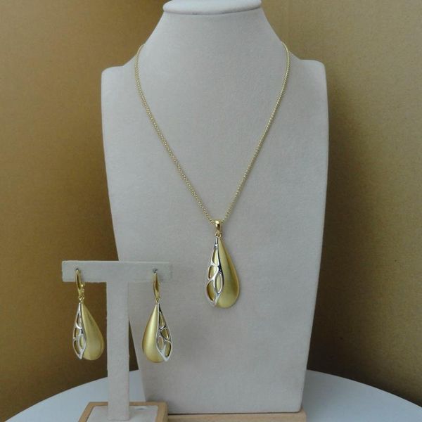

earrings & necklace yuminglai 2021 arrival elegant design dubai pendant with jewelry set for women fhk9236, Silver