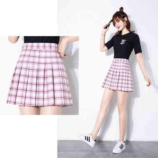 

skirt harajuku preppy style plaid skirts mini cute japanese school uniforms ladies jupe kawaii saia faldas women pleat, Black
