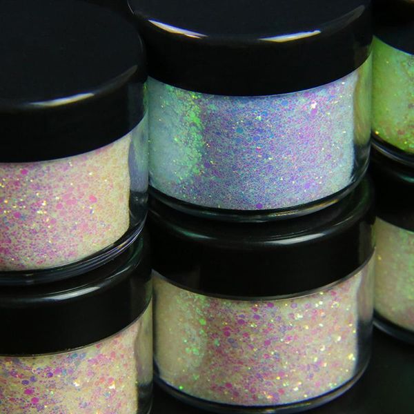 

nail glitter sunlight sensitive summer eyes sequins glitters party makeup shining sequined colorful face lip body nails cosmetic, Silver;gold