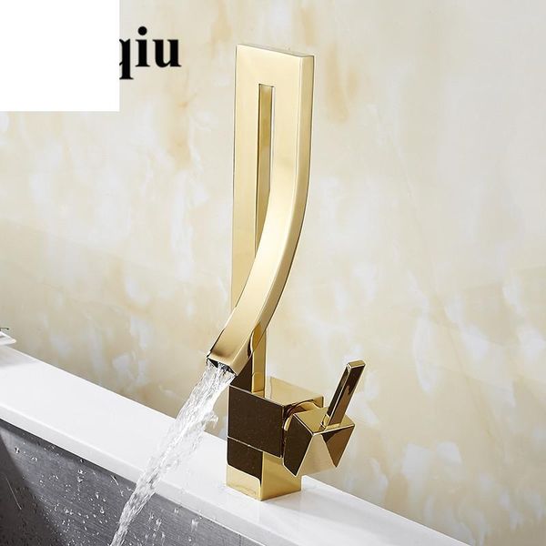 

basin faucets gold brass faucet square bathroom sink single handle deck mounted toilet and cold mixer water tap