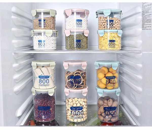 

storage bottles & jars 600ml 800ml 1000ml 1500ml kitchen tank sealed box compartment transparent plastic food