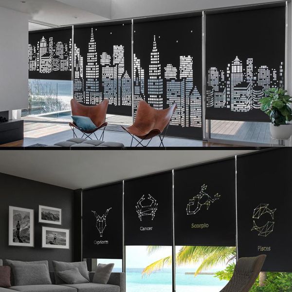 

rolling curtain of city night scene, creative design, landscape pattern, can be customized design curtains blinds