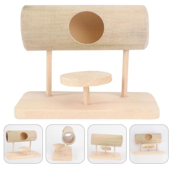 

1pc adorable wooden hamster tunnel plaything crawling small animal supplies