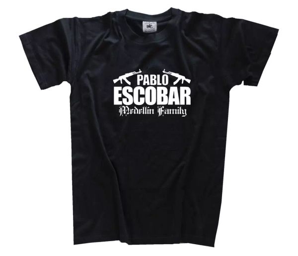 

pablo escobar - medelin family mafia godfather t-shirt s-xxxl, White;black