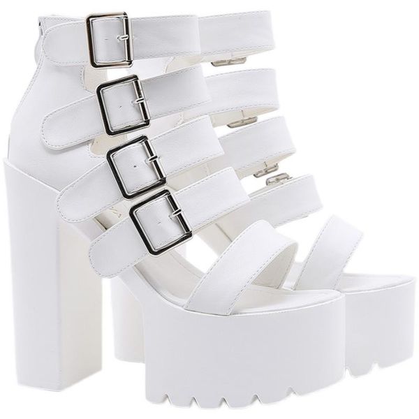 

sandals 2021 women summer shoes 15 cm platform fashion peep toe gladiator, Black