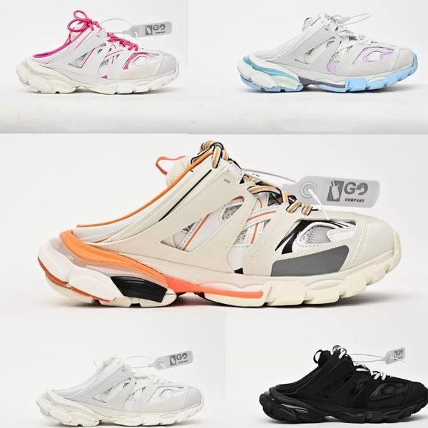 

paris mule men triple s 17fw half scuffs the slippers women's designers tess s.gomma maille crystal platform sneakers summer lace-up sp, Black