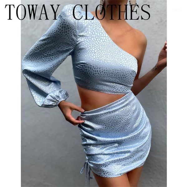

casual dresses one shoulder ruched drawstring cutout waist bodycon dress summer for women2021 vestidos robe femme, Black;gray
