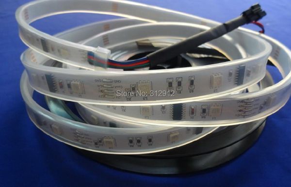 

5m dc12v lpd6803 30leds/m with 10pixels/m led digital strip;waterproof in silicon tube;white pcb strips