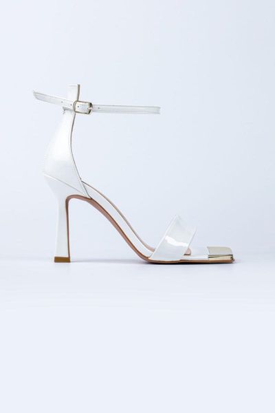 

sandals white gold metal square toe, Black