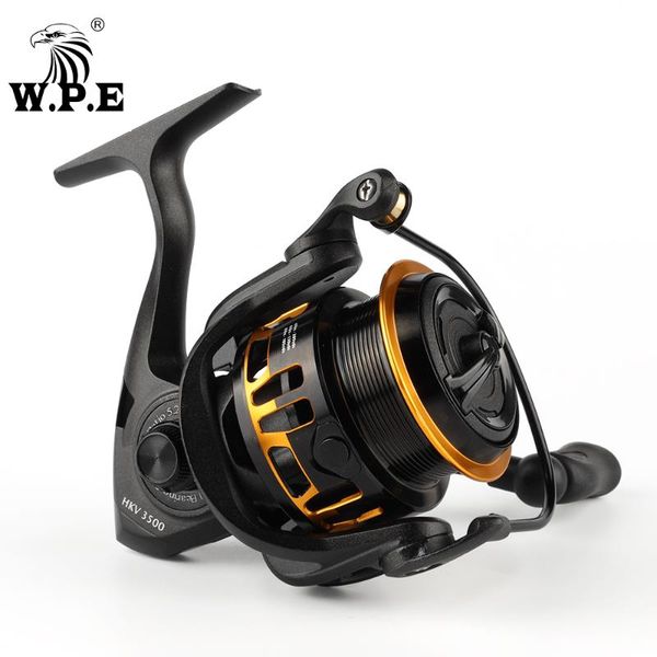 

w.p.e fishing reel hkv 3500/4500 spinning 5+1 bbs full matel line spool 5.2:1 high speed gear ratio carp tackle baitcasting reels