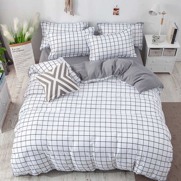 Conjunto de folha de cama para casa cobertura de edredão colidentes cama colcha de roupa de cama 2 pessoas dupla nórdico 150 têxteis luxo adulto fronha 210706