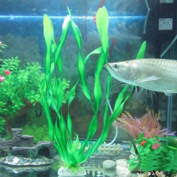 

decorations plastic artificial big leaf grass fish tank submarine fake simulation kelp aquarium water plant decoration landscape ornament