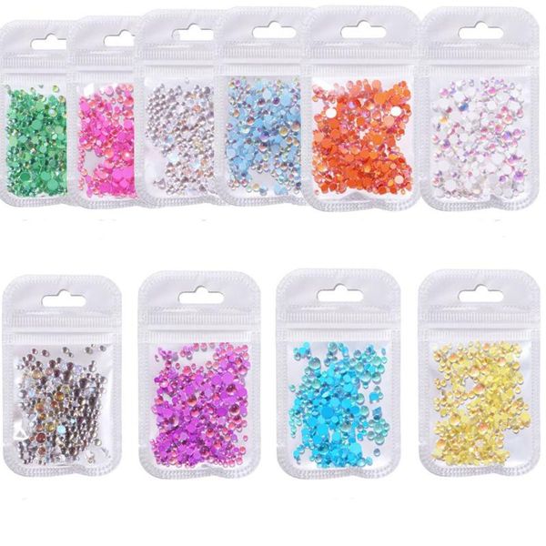 

nail art decorations 10 bags diy charms mixed size translucent color stone 3d mermaid symphony aurora rhinestones, Silver;gold