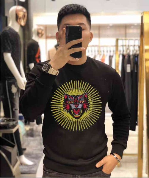 

men's hoodies & sweatshirts 2021 diamonds mark man hoodies men's clothing long sleeves neck witer sweatshirt, Black