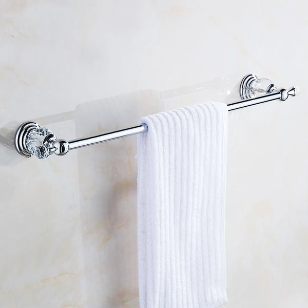 

chrome crystal metal bathroom accessories set customize single towel bar 50cm wall mounted holder racks