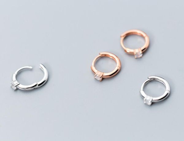 

hoop & huggie 925 sterling silver cz small earrings women a1888, Golden;silver