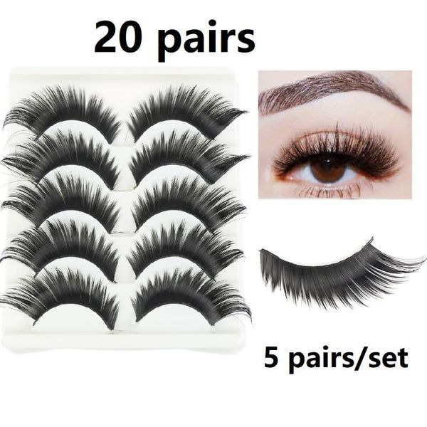 

pairs false eyelashes set lengthened eye tail cilios postiÃ§o wholesale eyelash winged thick cross lashes maquiagem tslm2