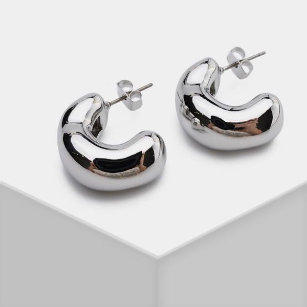 

hoop & huggie amorita boutique trendy gold mental earrings simple for women girl gift, Golden;silver