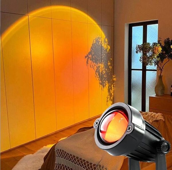 Usb Rainbow Sunset Projection Lamp LED Atmosphere Night Light Home Coffee Bar Lampade per proiettori per interni Luci decorative per esterni