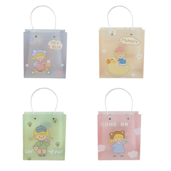 

storage bags pvc lightweight transparent cartoon portable shopping bag cosmetic organizer makeup high capacity with handles