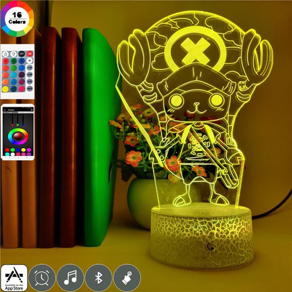 

kids night light anime 3d led nightlight color change desk lamp one piece chopper figure decor gift cartoon toys dropshipping