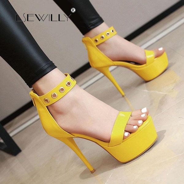 

dress shoes lsewilly 2021 big size 33-48 women sandals buckle thin high heels platform summer party ladies, Black
