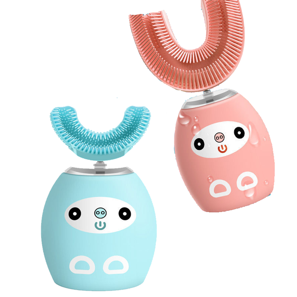 

smart electric toothbrush 360 degree children silicone u-shaped rechargeable ultrasonic cartoon pattern child