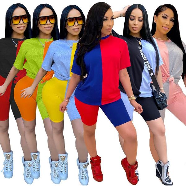 

women sport tracksuit two piece set summer short sleeve crop tshirt pants suit jogging outfit club matching sportswear women's jumpsuit, Black;white