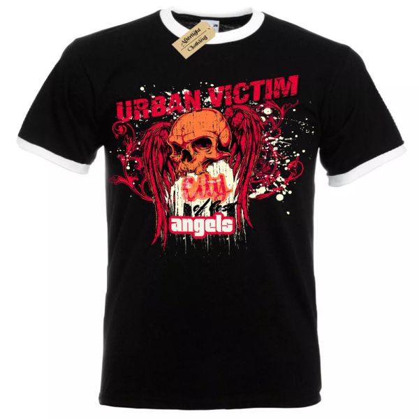 

urban vÃ­ctima camiseta city of perdido Ã¡ngeles hombre ringer, White;black