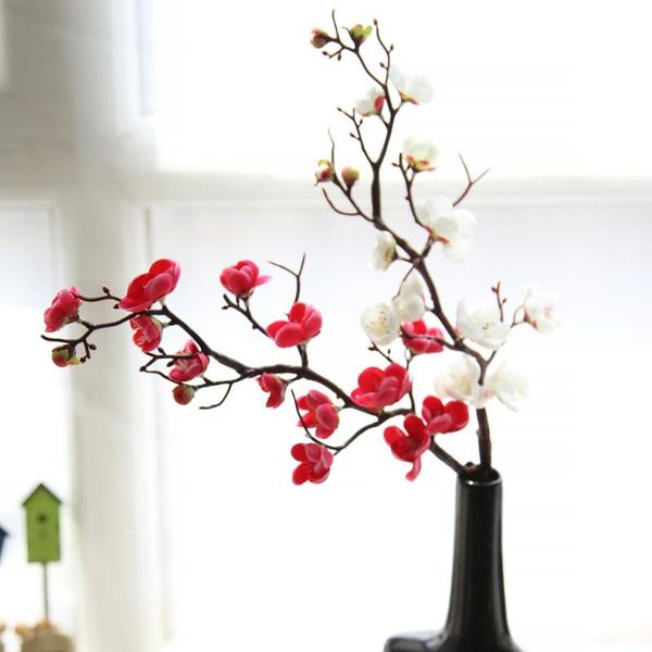 

decorative flowers & wreaths artificial flower cherry spring plum peach blossom branch 60cm silk tree bud for wedding party decors