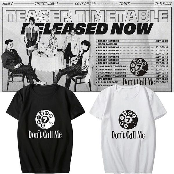 

shinee 7th don't call me support t-shirt k- short sleeve tshirt summer loose tee fans collection gift women's, White
